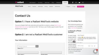 Radiant // Radiant WebTools / Contact Us
