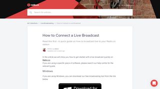 How to Connect a Live Broadcast | Radio.co Help Center
