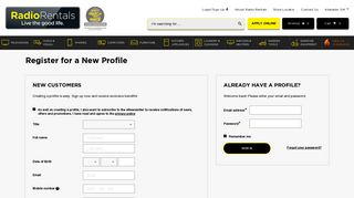 Register An Account - Radio Rentals
