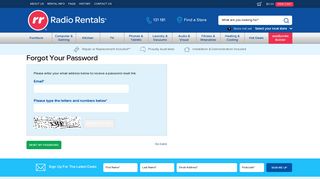 Forgot Your Password? - Radio Rentals