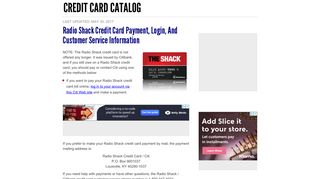 Radio Shack Credit Card Payment, Login, and Customer Service ...
