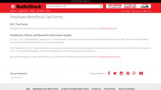 Employee Benefits & Tax Forms - RadioShack
