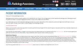 Patient Info - Radiology Associates LLP