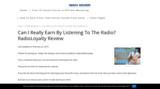 Can I Really Earn By Listening To The Radio? RadioLoyalty Review ...
