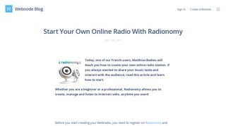 Start Your Own Online Radio With Radionomy – Webnode blog
