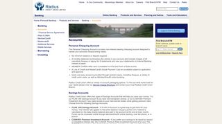 Radius Credit Union - Accounts