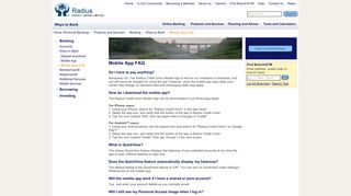 Radius Credit Union - Mobile App FAQ