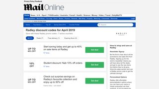 Radley discount code - £15 OFF in February - Daily Mail