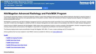 NIA/Magellan Advanced Radiology and Pain/MSK Program - HMSA.com
