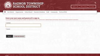 Sign In - Radnor Township School District