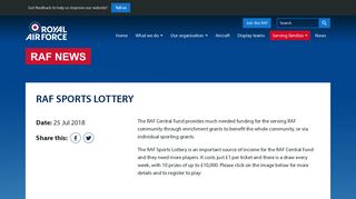 RAF Sports Lottery | Royal Air Force