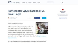 Rafflecopter Q&A: Facebook vs. Email Login | Rafflecopter