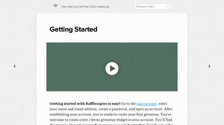 Getting Started | Rafflecopter Field Manual