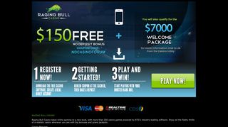 Raging bull Casino $150 Free No Deposit RTG Casino Bonus