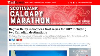Ragnar Relay introduces trail series for 2017 including two Canadian ...