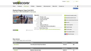 Reebok Ragnar Cape Cod 2018 | Race results | Webscorer