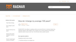 How do I change my average 10K pace? – Ragnar Relay