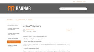 How do I invite volunteers to join my team? – Ragnar Relay