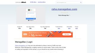 Raha.managebac.com website. ManageBac | Login.