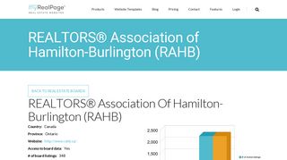 REALTORS® Association of Hamilton-Burlington (RAHB) | myRealPage