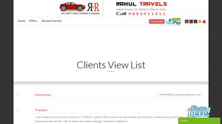 Rahul car Rental is a provide a client View List Service - Rahul Travels