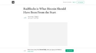 RaiBlocks is What Bitcoin Should Have Been From the Start - Medium