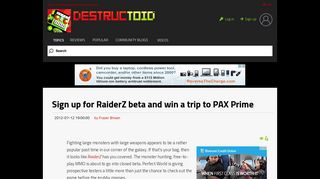 Sign up for RaiderZ beta and win a trip to PAX Prime - Destructoid