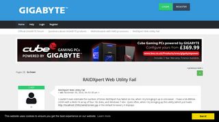 RAIDXpert Web Utility Fail - Official GIGABYTE Forum