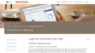 Login mit PhotoTAN oder SMS - Raiffeisen Schweiz