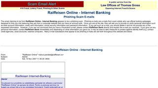 Raiffeisen Online - Internet Banking - Law Offices of Thomas Gross