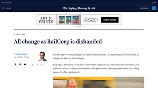 All change as RailCorp is disbanded - Sydney Morning Herald