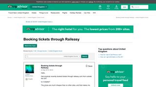 Booking tickets through Raileasy - United Kingdom Forum - TripAdvisor