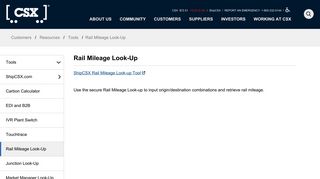 Rail Mileage Look-Up - CSX.com