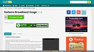 Railwire Broadband Usage 1.1.6 Free Download