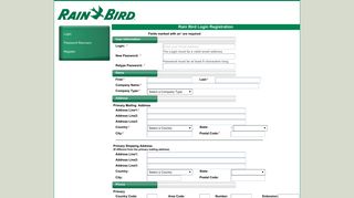 Rain Bird: Registration - Rain Bird: Login