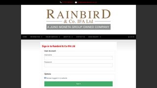 Rainbird & Co IFA Ltd :: Login