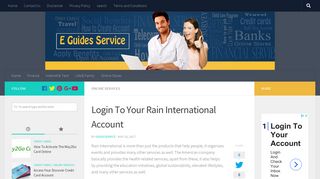 www.myrainoffice.com - Login To Your Rain International Account