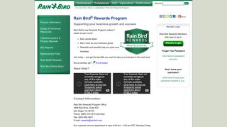 Contractor Rewards - Rain Bird Rewards Program