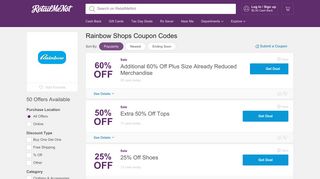 10% Off Rainbow Shops Coupon, Promo Codes - RetailMeNot