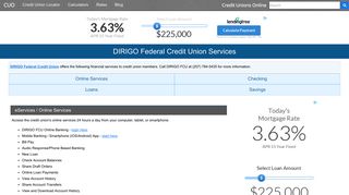DIRIGO Federal Credit Union Services: Savings, Checking, Loans