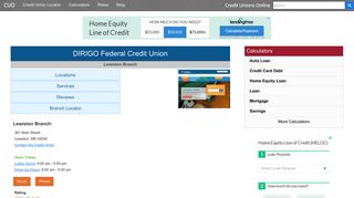 DIRIGO Federal Credit Union - Credit Unions Online