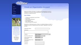 Create an Organization Account | RainedOut™ - RainedOut.net