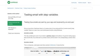 Testing email with step variables | Rainforest QA Help Center