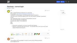 Rainloop : cannot login - Apps - YunoHost Forum