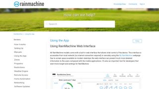 Using RainMachine Web Interface – RainMachine