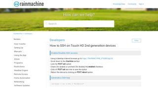 How to SSH on Touch HD 2nd generation devices – RainMachine