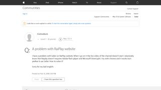 A problem with RaiPlay website - Apple Community - Apple Discussions