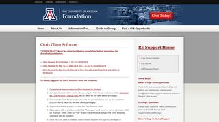 UAF - RESupport Citrix - The University of Arizona Foundation
