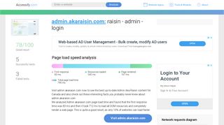 Access admin.akaraisin.com. raisin - admin - login
