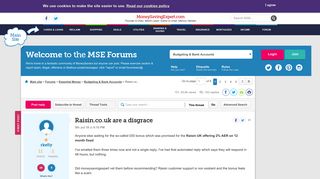 Raisin.co.uk are a disgrace - MoneySavingExpert.com Forums